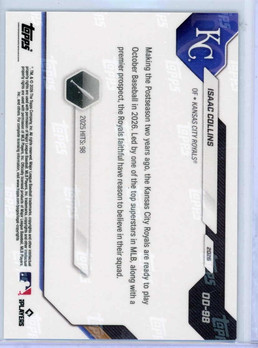 Isaac Collins 2026 Topps Now Opening Day Green Foil #'d 66/99