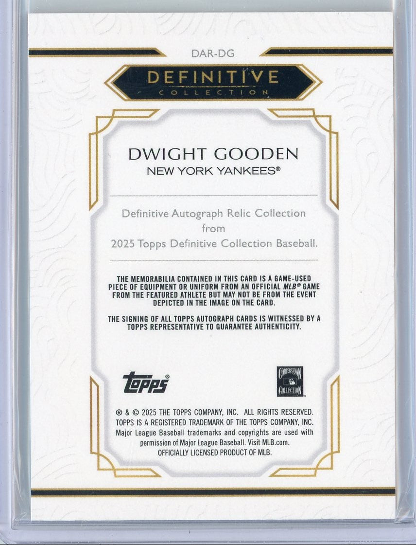 Dwight Gooden 2025 Topps Definitive Autographed Relic #'d /25