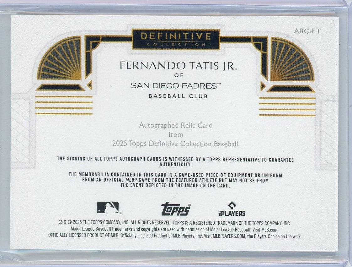 Fernando Tatis Jr. 2025 Topps Definitive Autographed Relic #'d /50