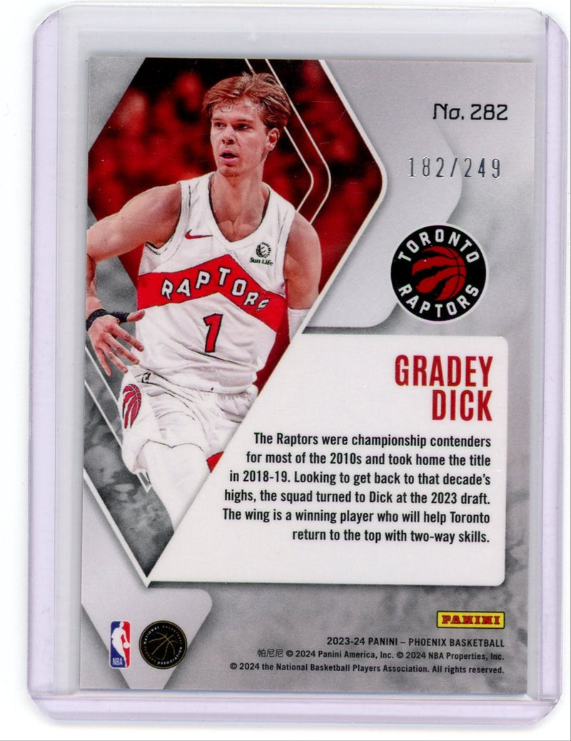 Gradey Dick 2023-24 Panini Phoenix orange ice rookie card 