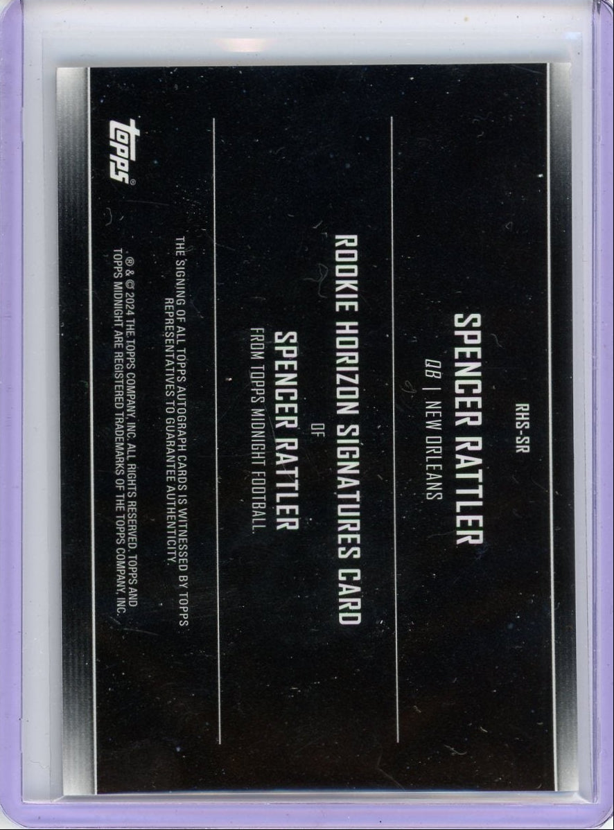 Spencer Rattler 2024 Topps Midnight Rookie Horizon Signatures Auto RC Orange #'d 09/50