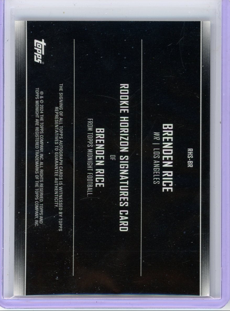 Brenden Rice 2024 Topps Midnight Rookie Horizon Signatures Auto RC