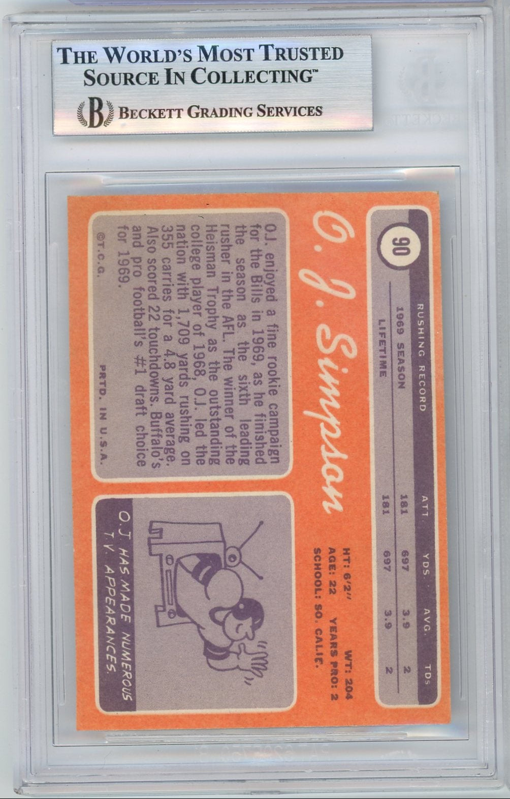 OJ Simpson 1970 Topps #90 BGS 5.5