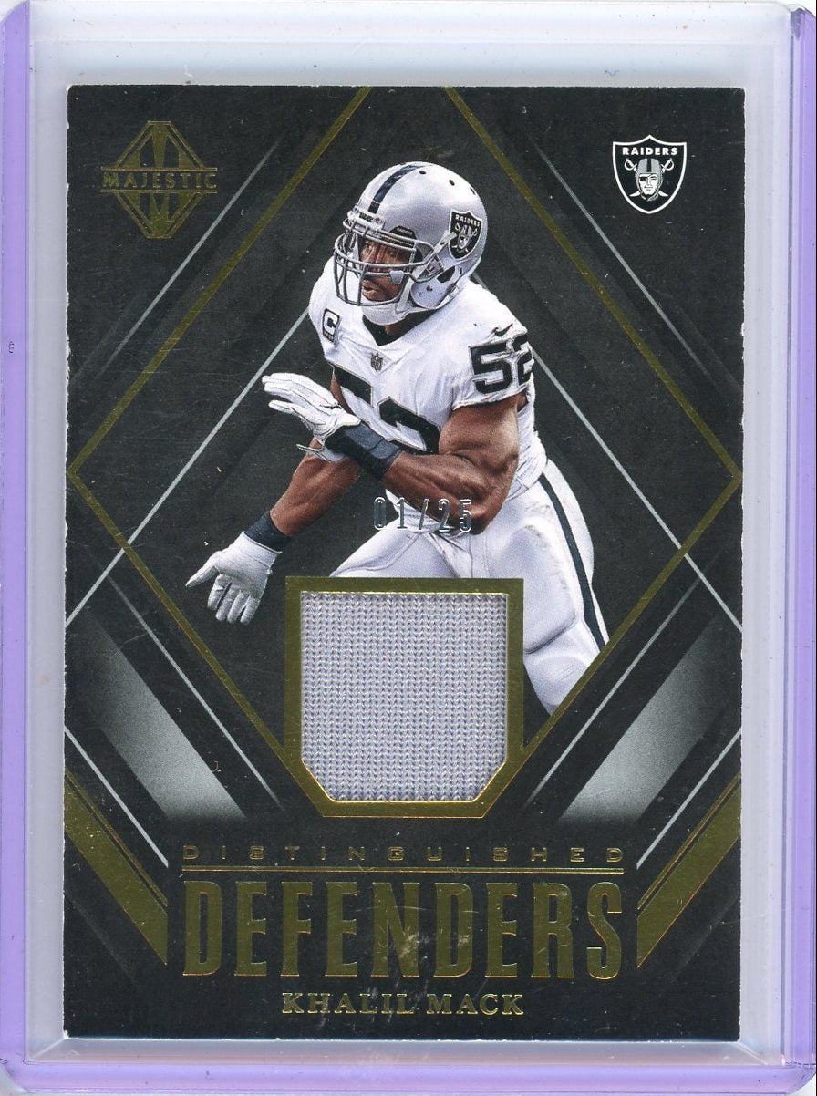 Khalil Mack 2018 Panini Majestic Distinguished Defenders relic #'d 01/25