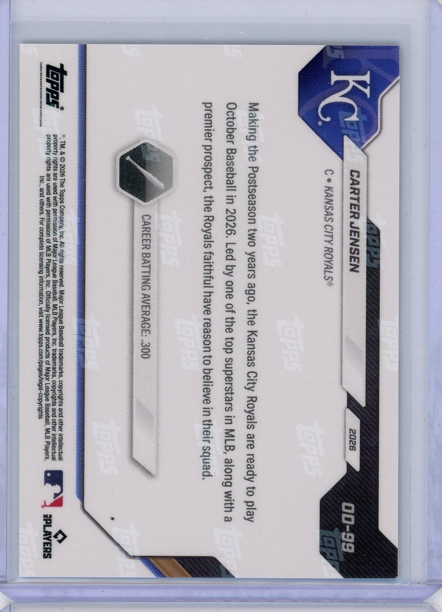 Carter Jensen 2026 Topps Now Opening Day Green Foil #'d 57/99