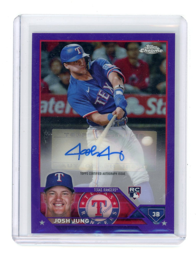 Josh Jung 2023 Topps Chrome Update Purple Rookie Auto 