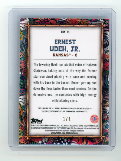 Ernest Udeh 2023 Bowman Chrome University Big Kahuna Superfractor 1/1