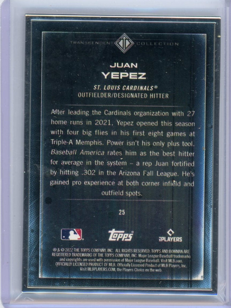 Juan Yepez 2022 Bowman Transcendent Collection Bowman Icons /50 variation