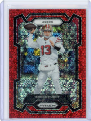 Brock Purdy 2023 Prizm No Huddle Red Prizm #'d 33/70