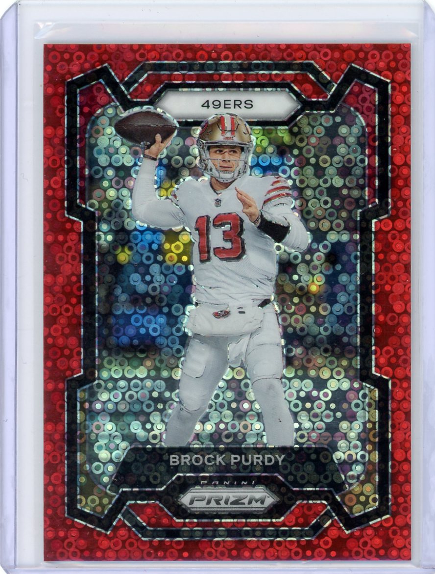 Brock Purdy 2023 Prizm No Huddle Red Prizm #'d 33/70