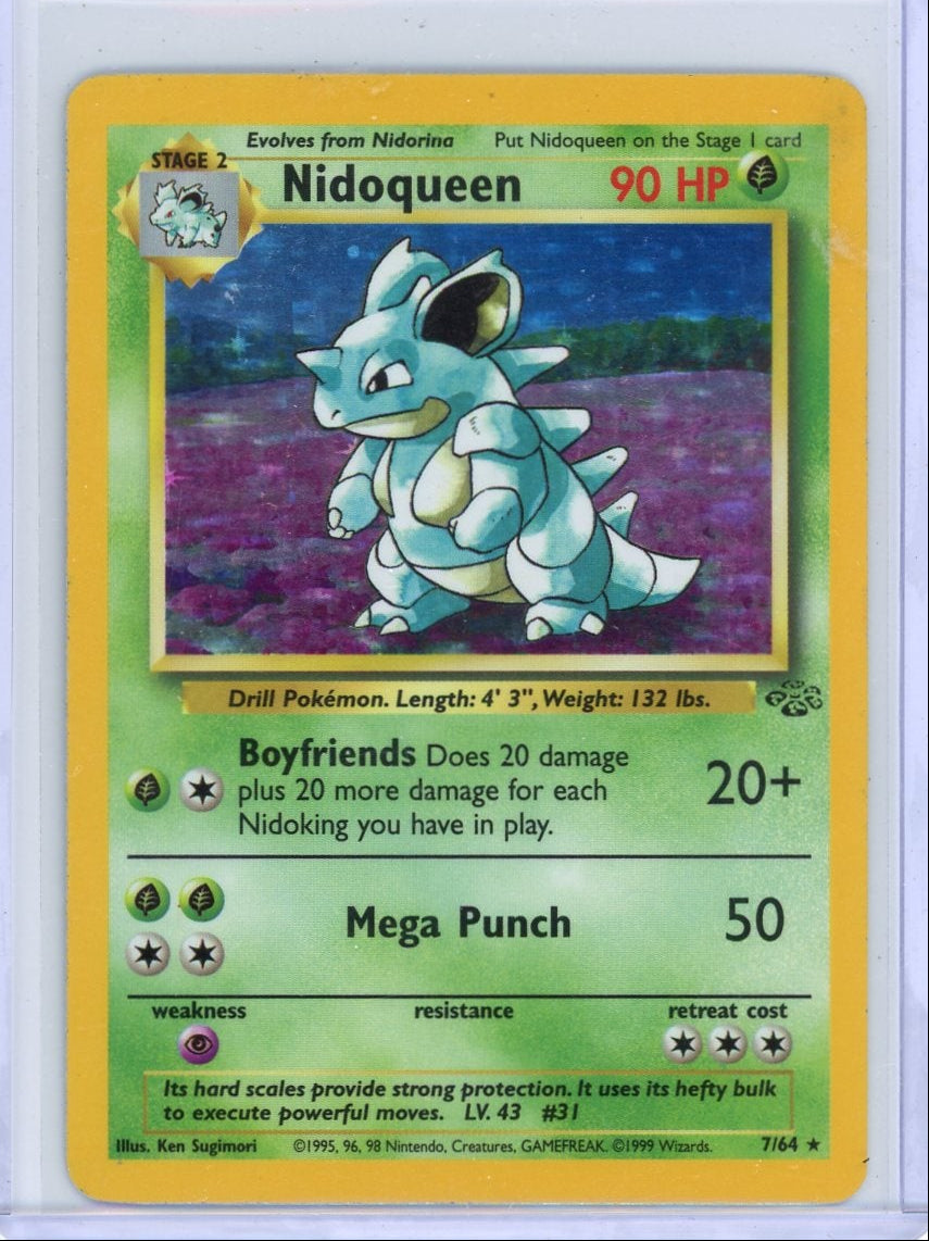 Nidoqueen 1999 Pokemon Jungle holo #7/64 LP/MP