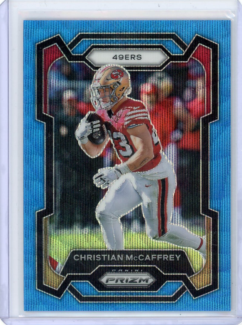 Christian McCaffery 2023 Prizm Blue Wave Prizm 