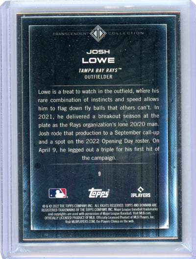 Josh Lowe 2022 Bowman Transcendent Collection Bowman Icons /50 variation