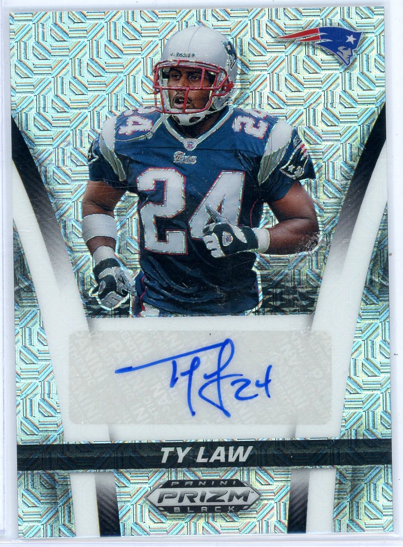 Ty Law 2025 Panini Prizm Black Mojo Flashback Signatures #'d 09/25