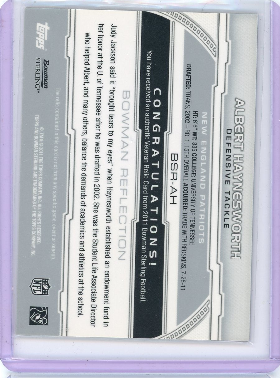 Albert Haynesworth 2011 Bowman Sterling game-used relic #'d 48/99