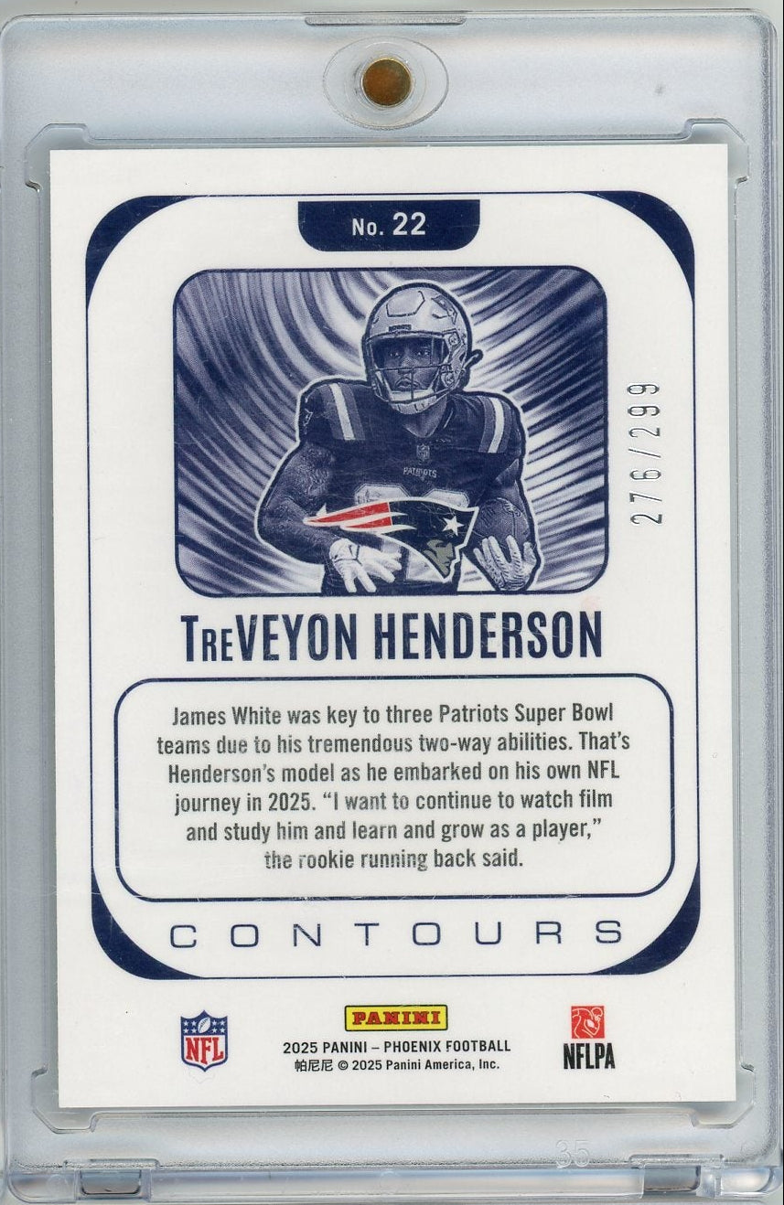 TreVeyon Henderson 2025 Panini Phoenix Contours RC #'d 276/299