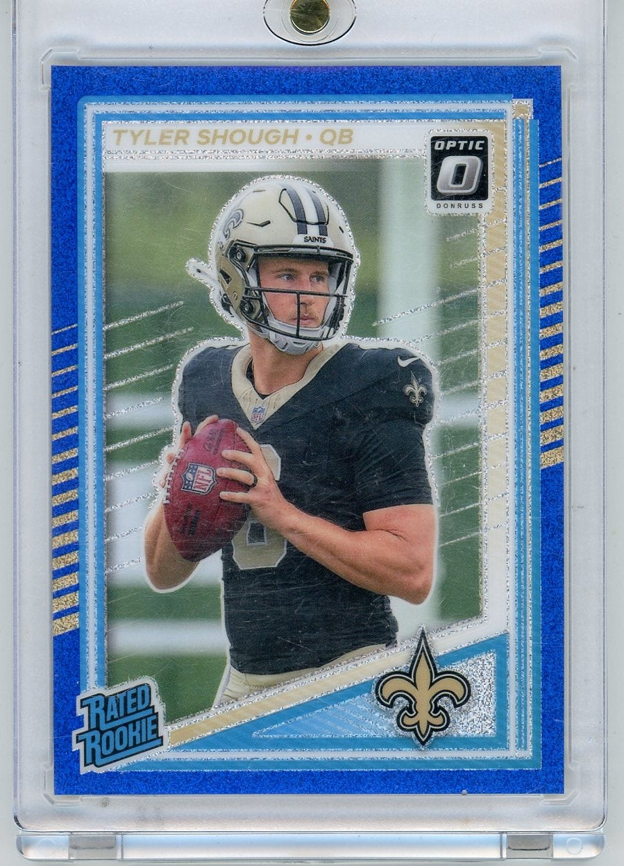 Tyler Shough 2025 Donruss Optic Blue Glitter Rated Rookie
