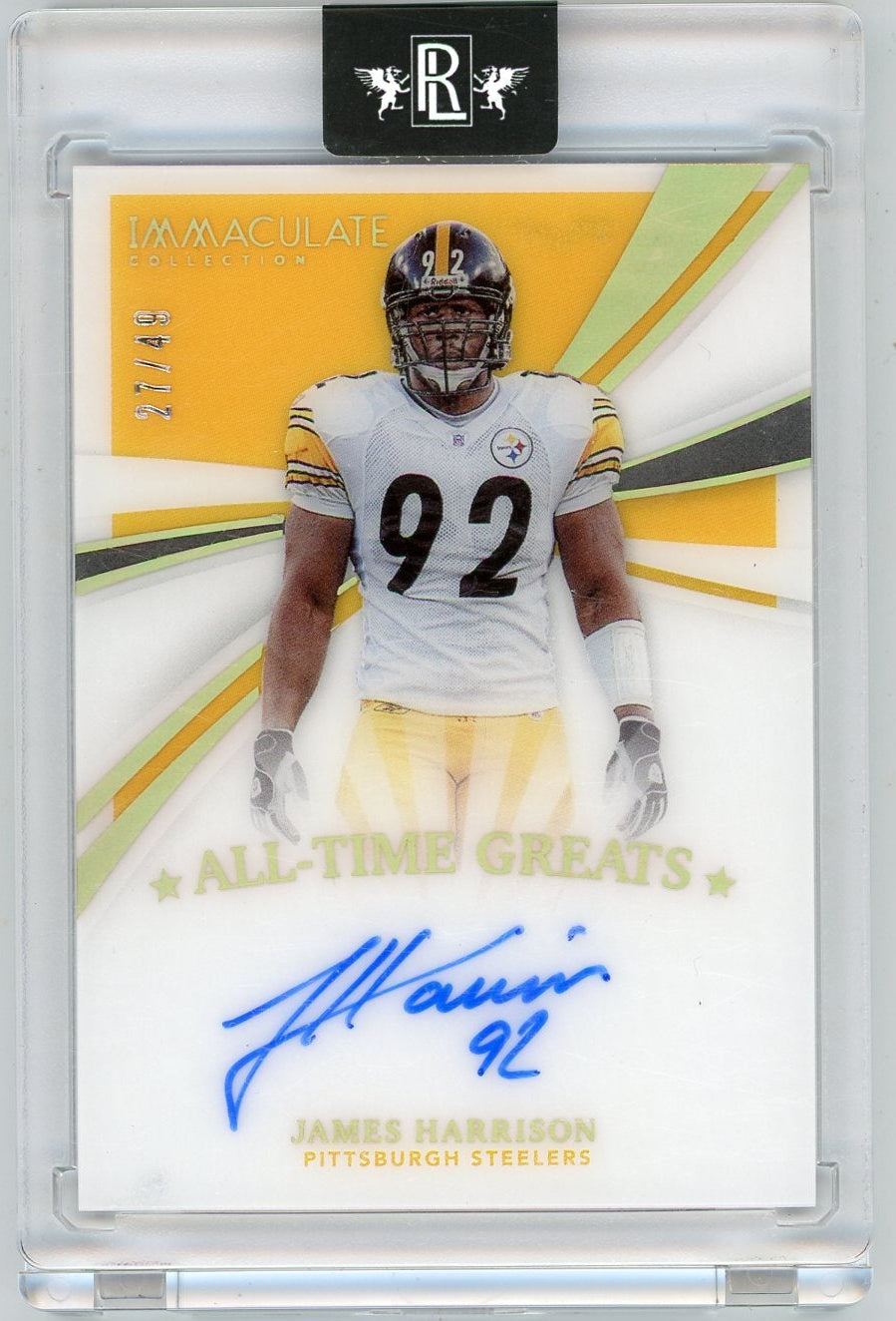 James Harrison 2021 Panini Immaculate Collection All-Time Greats Auto #'d 27/49