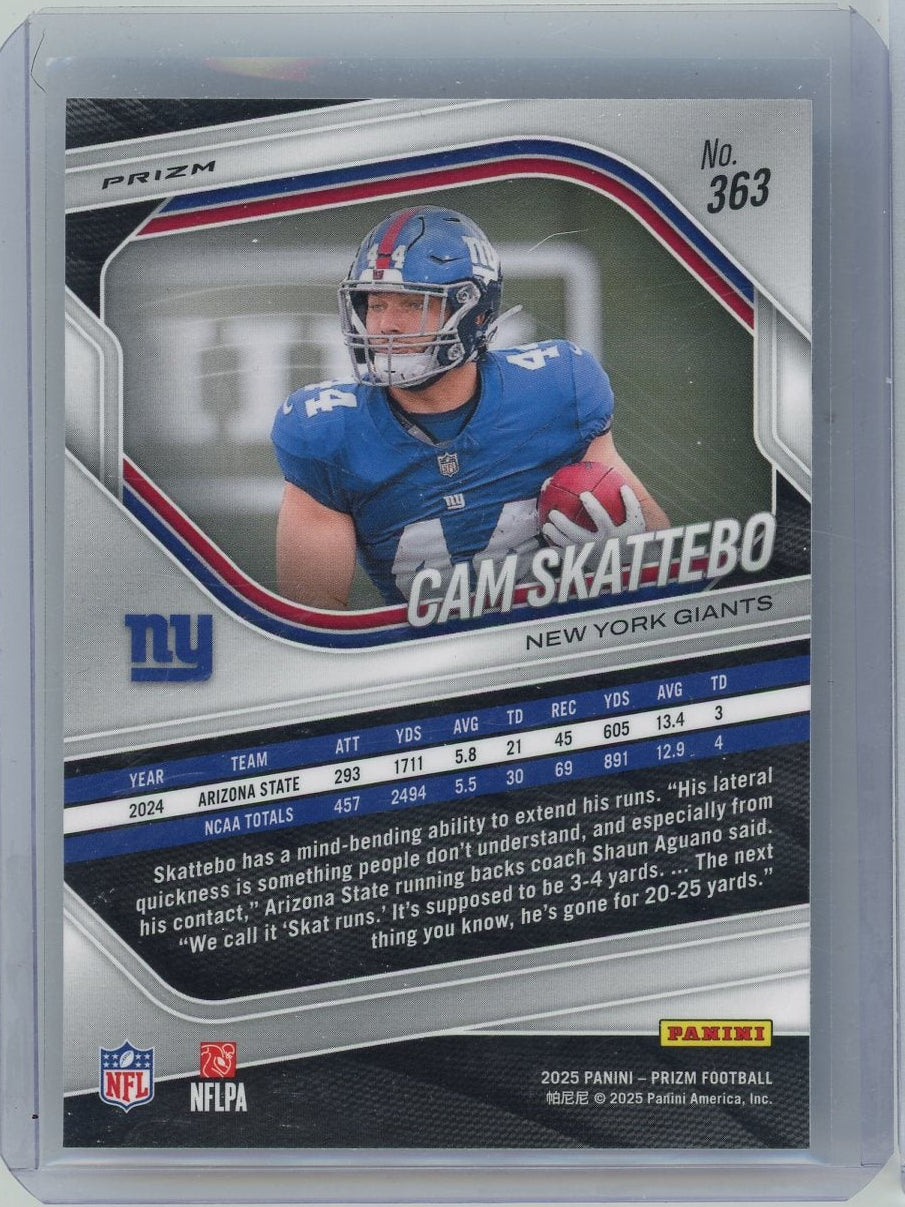 Cam Skattebo 2025 Panini Silver Prizm RC