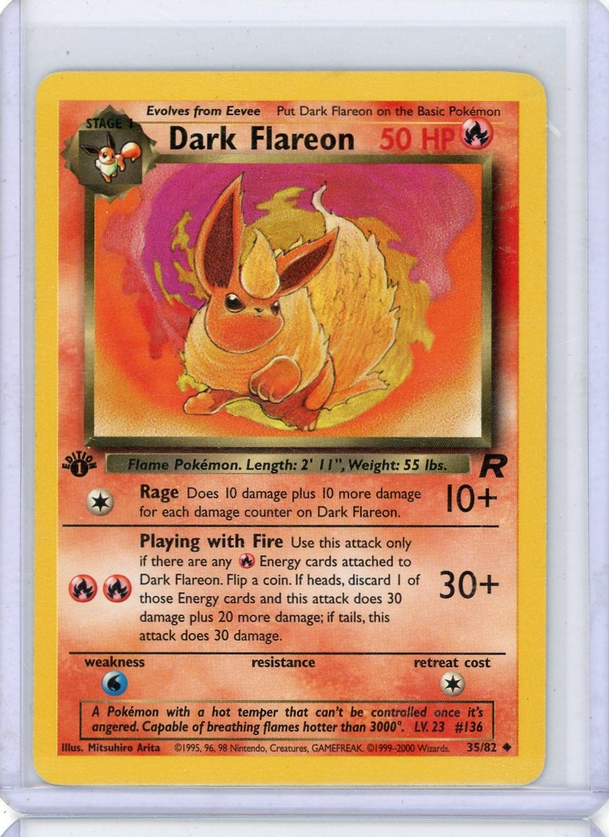 Dark Flareon Pokémon 1st Edition Team Rocket Non-Holo #35/82