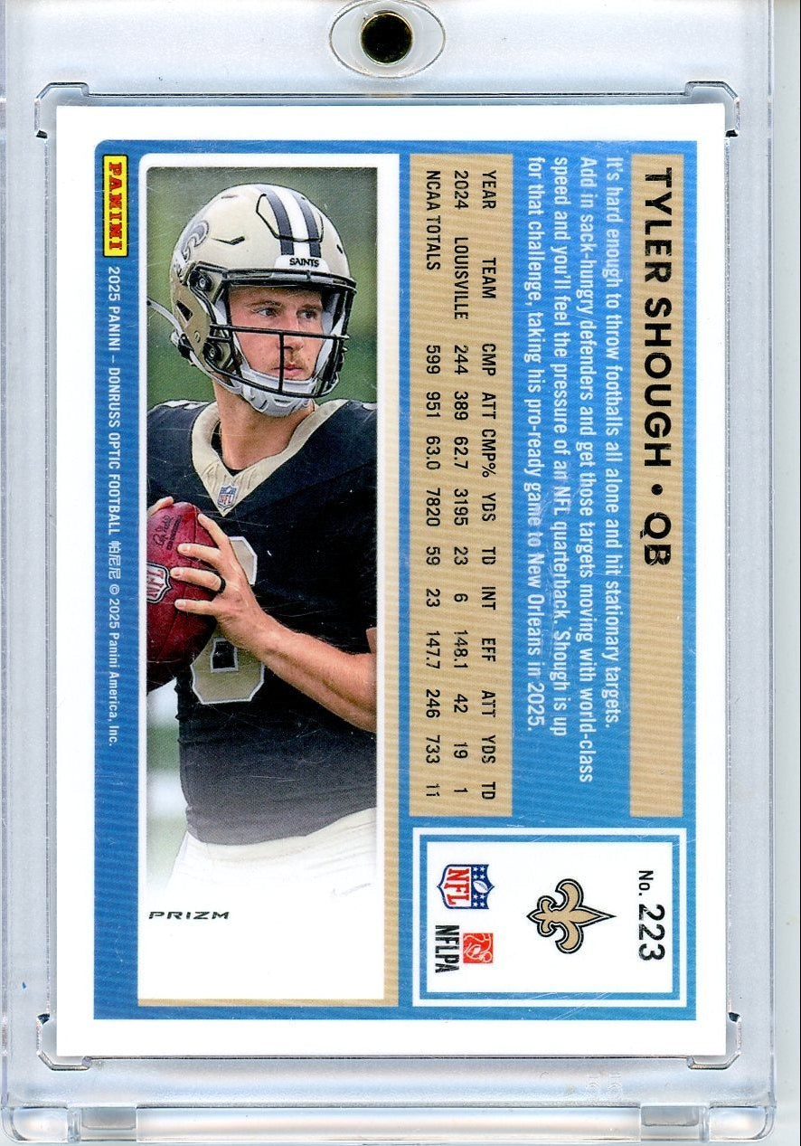 Tyler Shough 2025 Donruss Optic Blue Glitter Rated Rookie