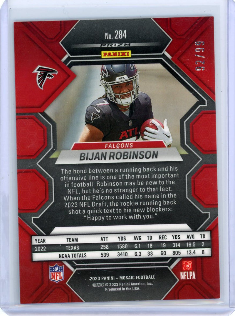 Bijan Robinson 2023 Panini Mosaic Blue Mosaic Prizm 