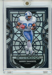 Barry Sanders 2024 Panini Obsidian Black Stained Glass SP