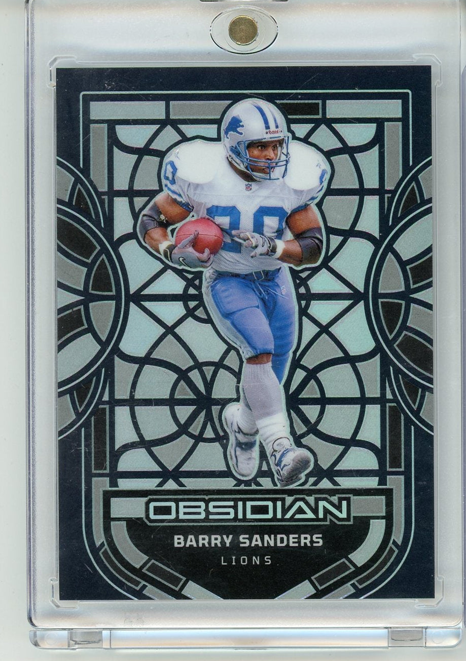 Barry Sanders 2024 Panini Obsidian Black Stained Glass SP