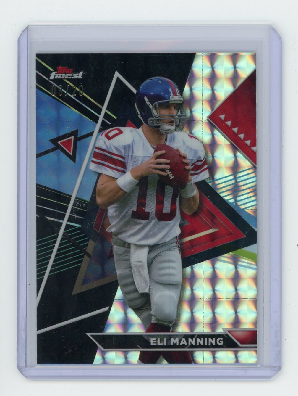 Eli Manning 2023 Topps Chrome "Topps Finest" Black Geometric Refractor #'d 09/20