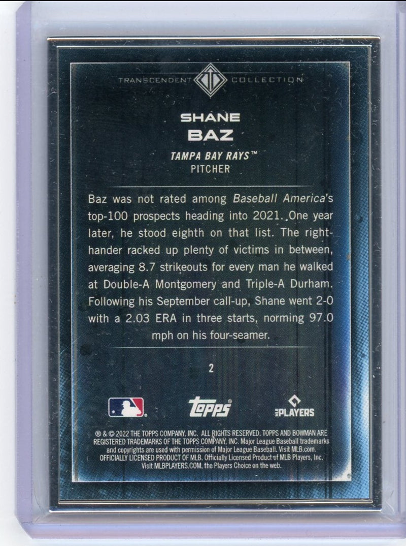 Shane Baz 2022 Bowman Transcendent Collection Bowman Icons /50 variation