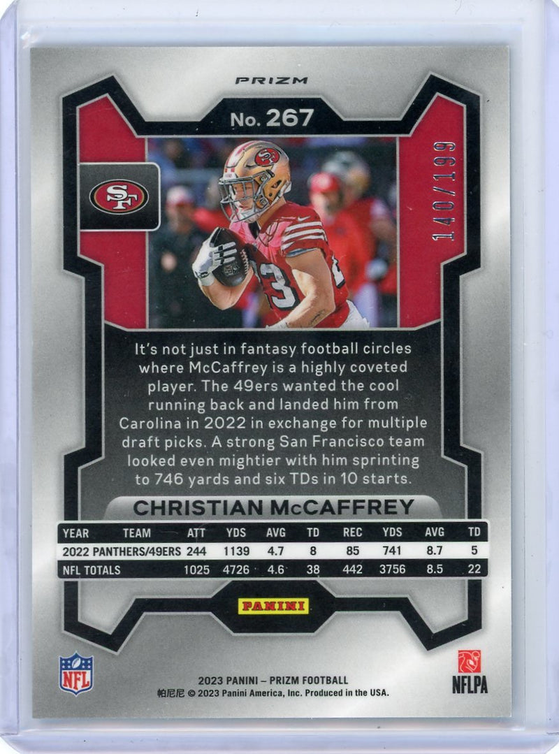 Christian McCaffery 2023 Prizm Blue Wave Prizm 