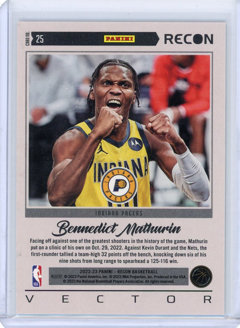 Bennedict Mathurin 2022-23 Panini Recon Vector rookie card