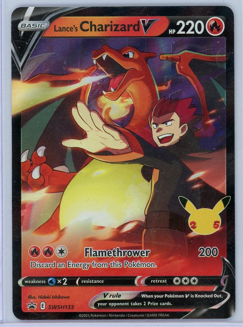 Lance's Charizard V Pokémon Celebrations Black Star Promo #SWSH133