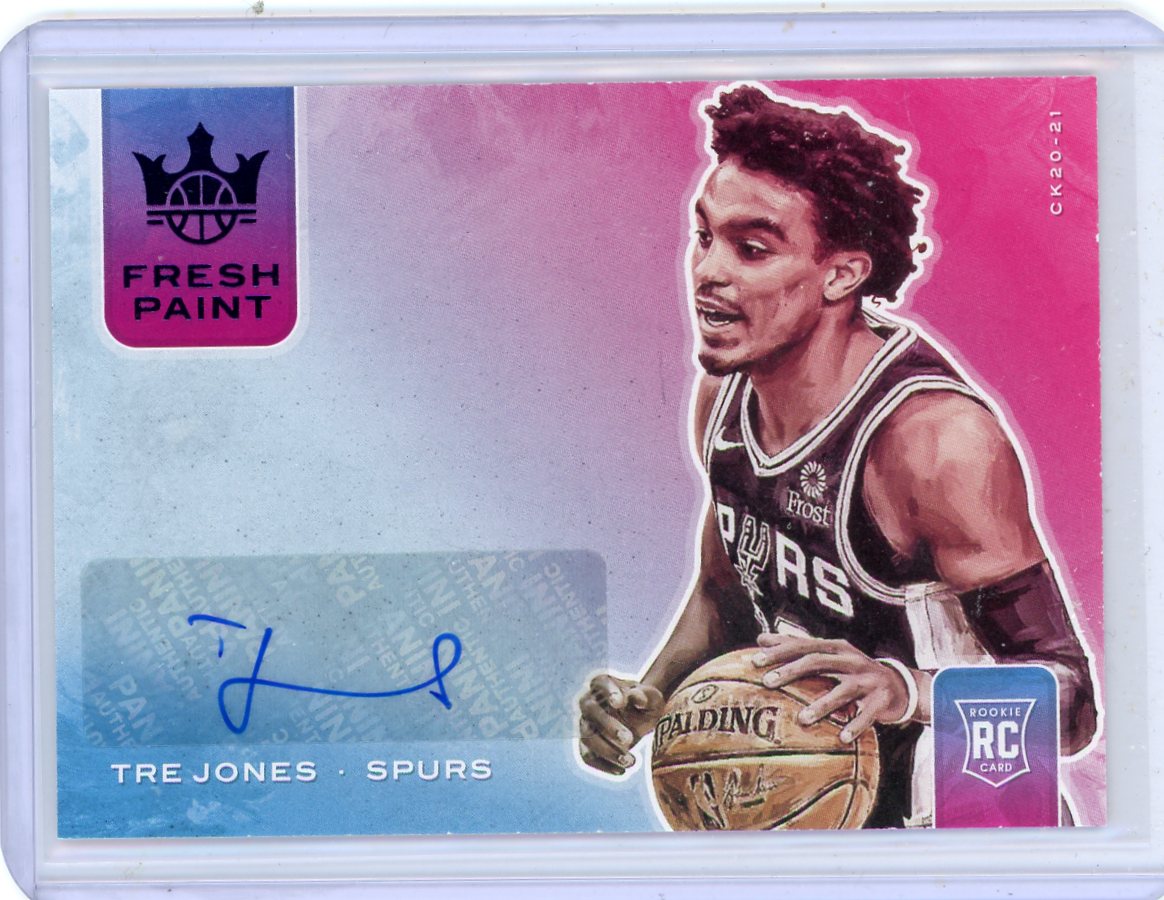 Tre Jones 2020-21 Panini Court Kings Fresh Paint Auto #'d 38/49