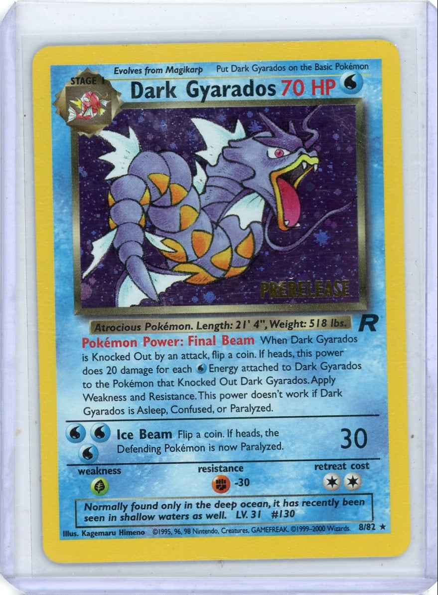 Dark Gyarados 2000 Pokémon Prerelease WOTC holo #8/82