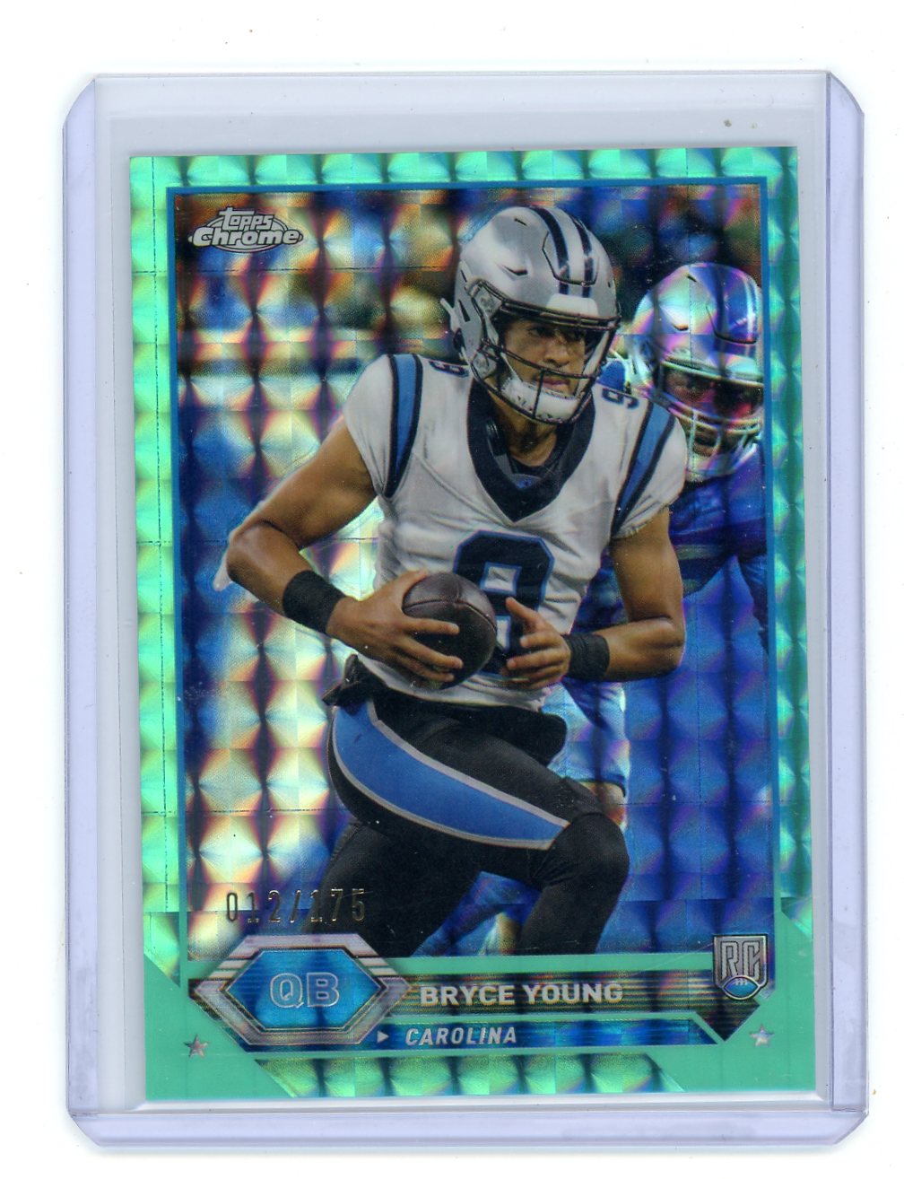 Bryce Young 2023 Topps Composite "Topps Chrome" Aqua Geometric Refractor #'d 012/175