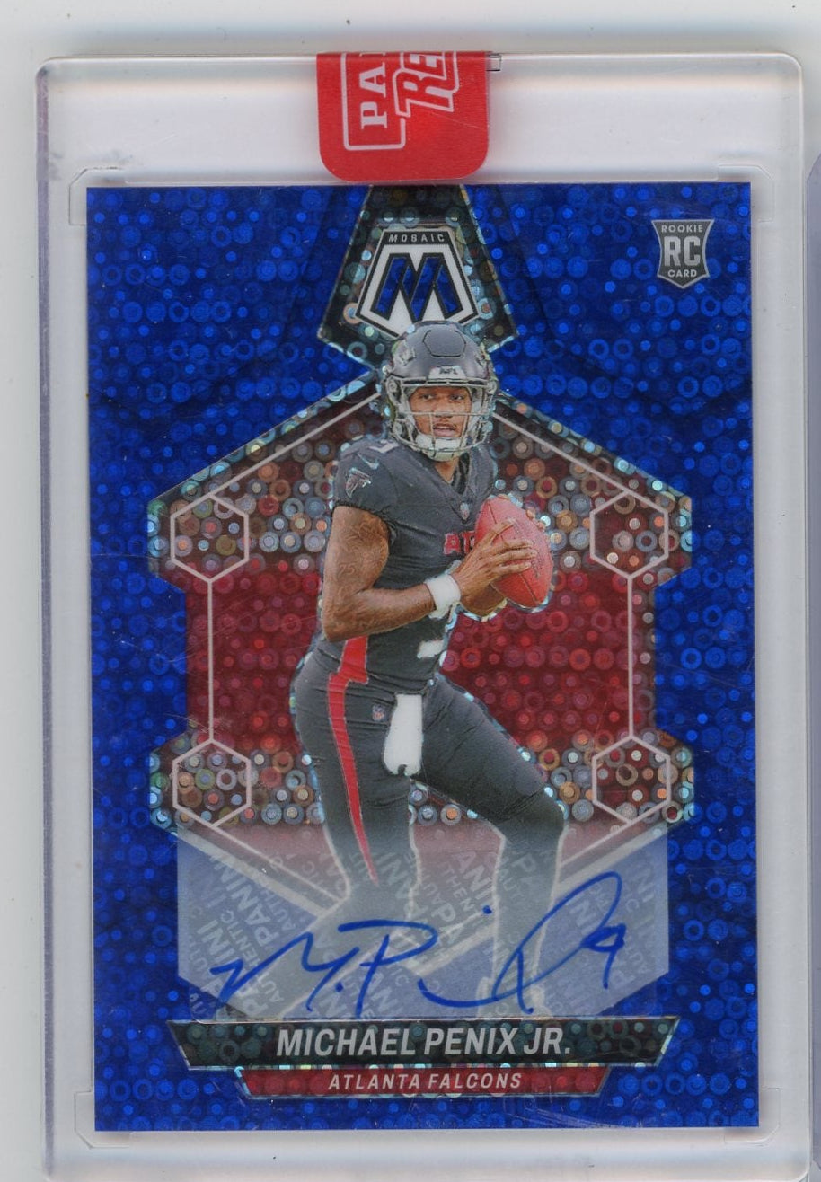 Michael Penix Jr. 2024 Panini Mosaic No Huddle blue prizm autograph rc (sealed)