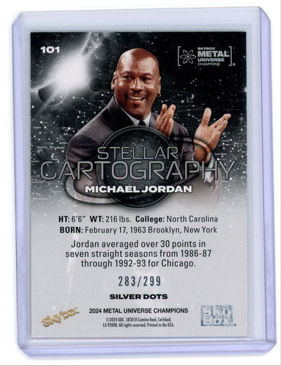 Michael Jordan 2004 Metal Universe Champions Stellar Cartography Silver Dots #/299