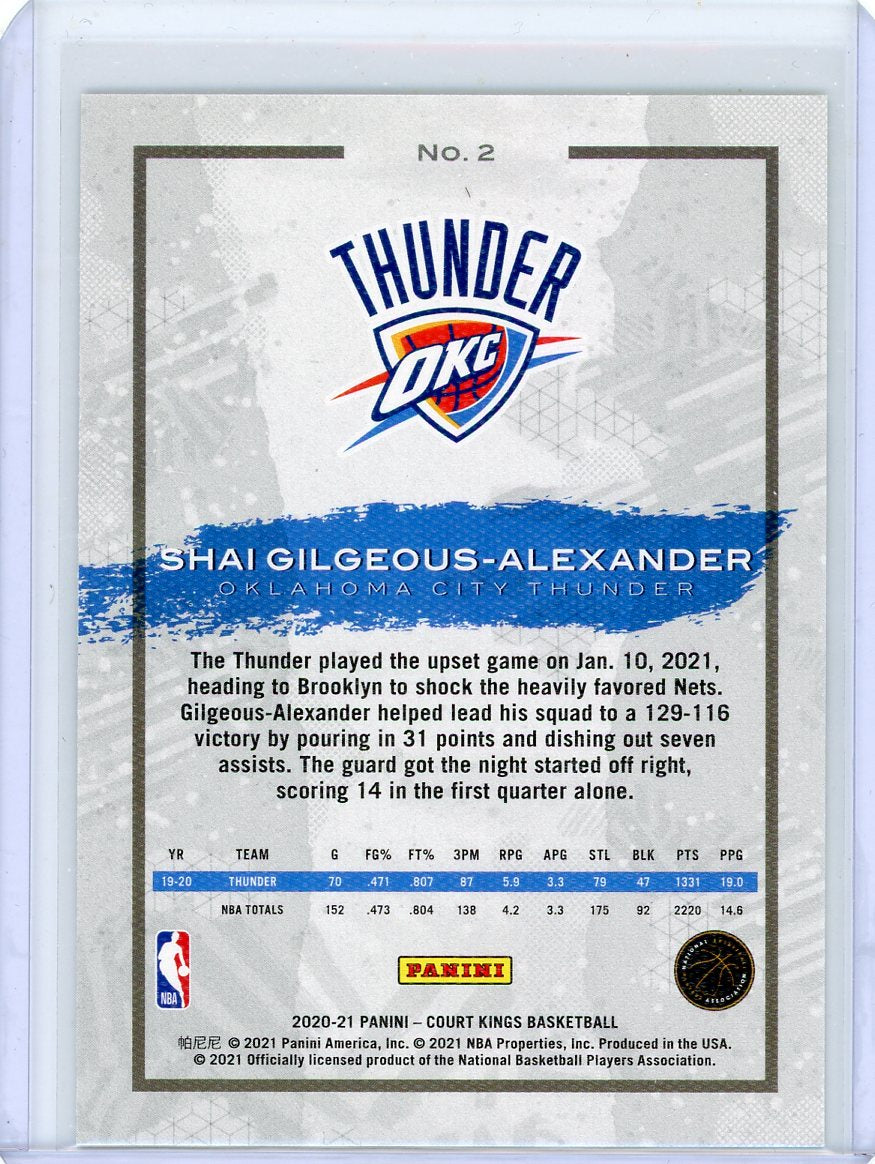 Shai Gilgeous-Alexander 2020-21 Panini Court Kings