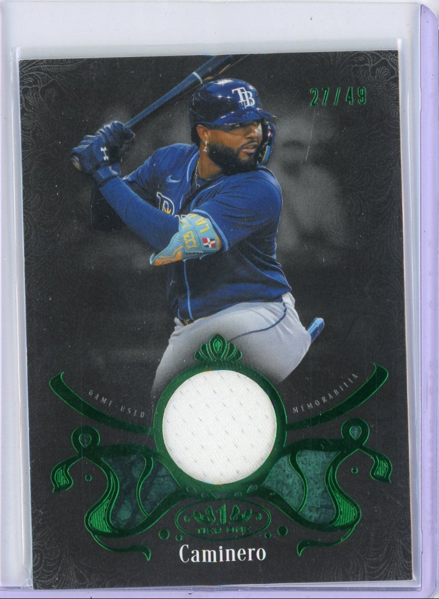 Junior Caminero 2026 Topps Tier One Shadow Relic #SR-JCA #'d /49