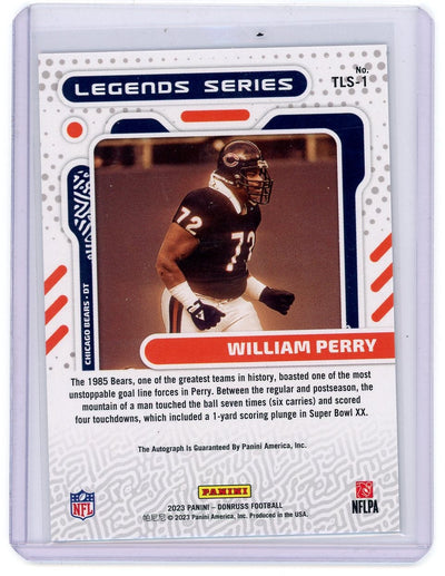William "The Refrigerator" Perry 2023 Donruss The Legends Series Autographs #'d 14/99
