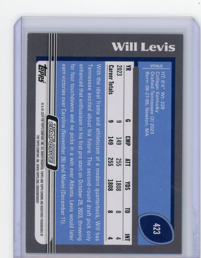 Will Levis 2023 Topps Composite Green Rainbow Rookie #'d 076/250