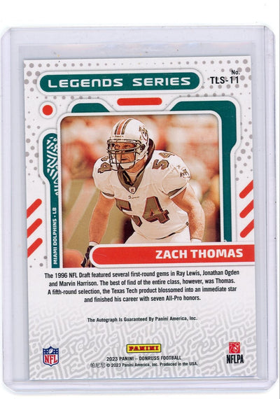 Zach Thomas 2023 Donruss The Legends Series Autographs #'d 10/25
