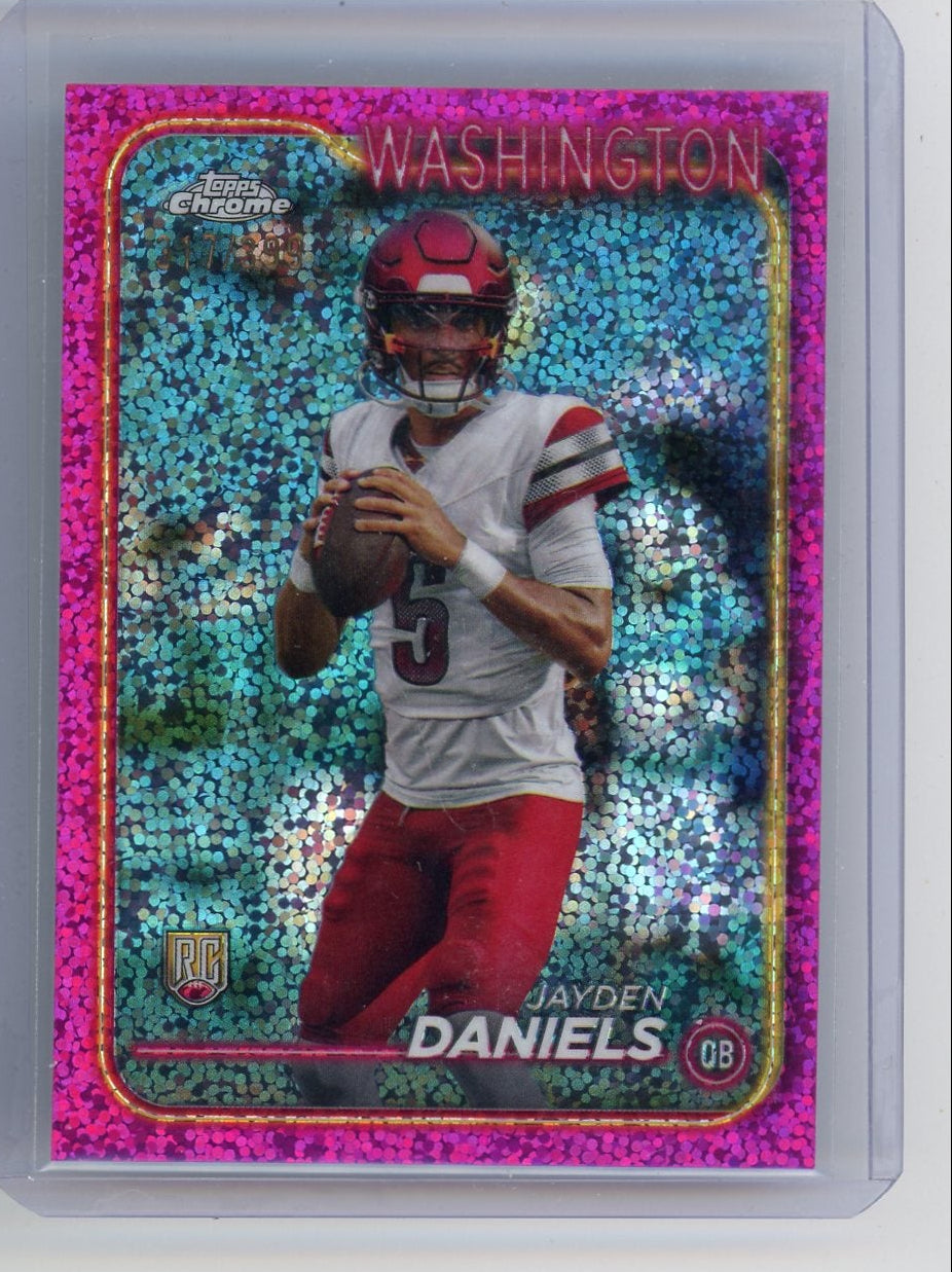Jayden Daniels 2024 Topps Chrome pink mini diamond ref. rc #'d 317/399