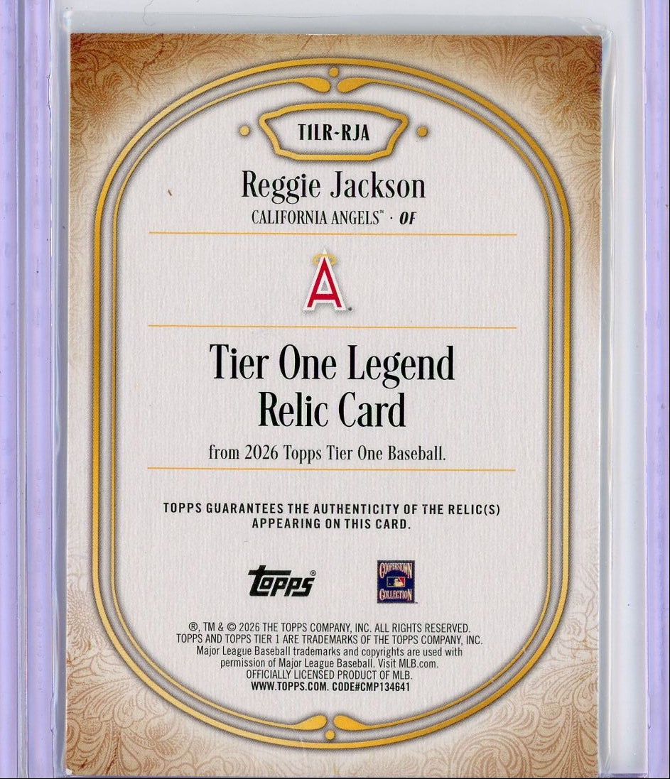 Reggie Jackson 2026 Topps Tier One Legend Relic #T1LR-RJA #'d /199