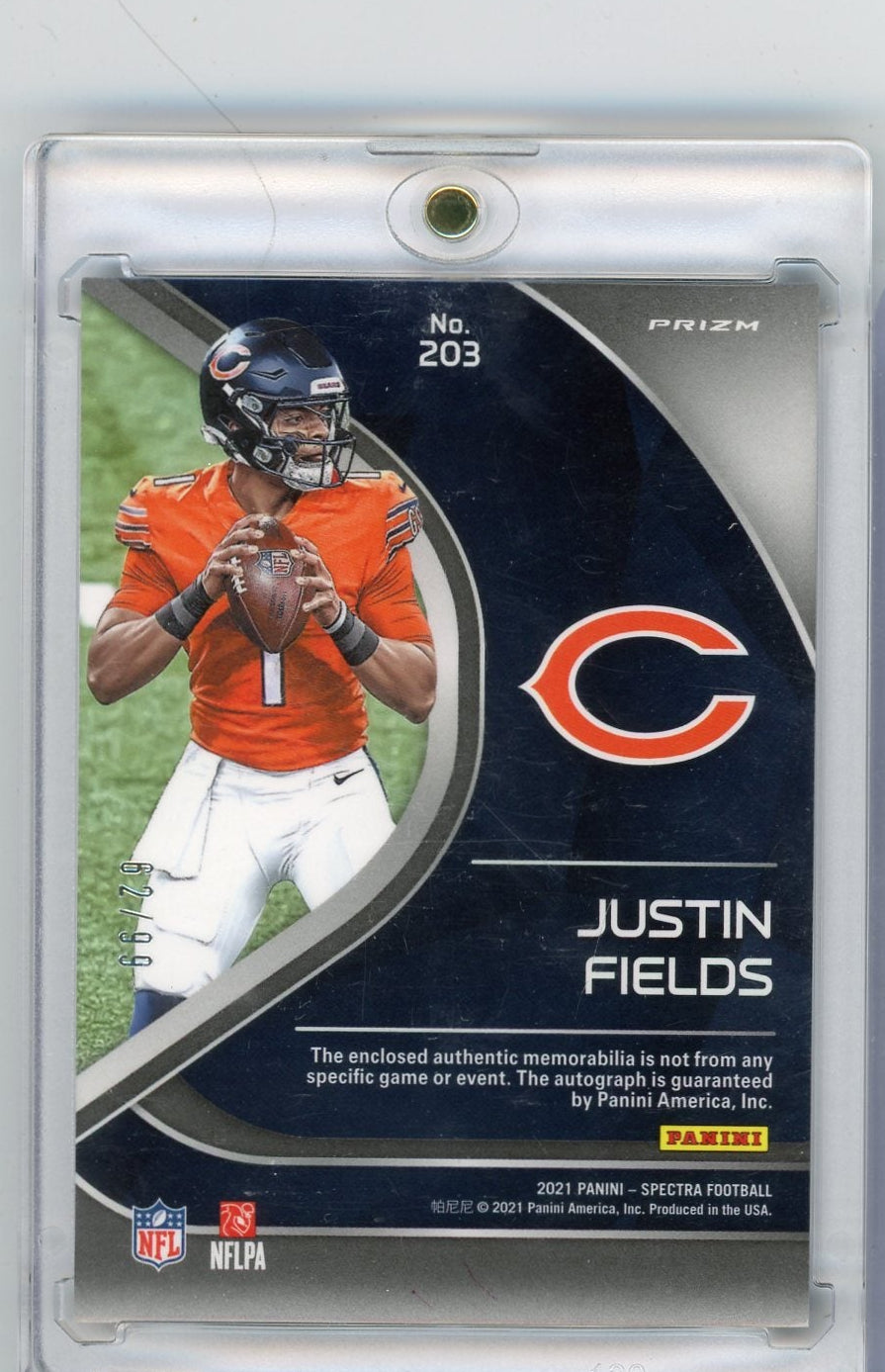 Justin Fields 2021 Panini Spectra RPA #'d 62/99
