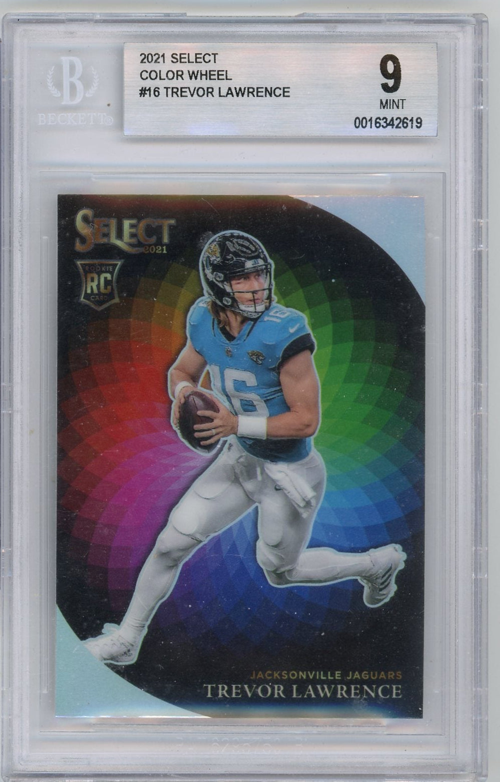 Trevor Lawrence 2021 Panini Select Color Wheel RC BGS 9