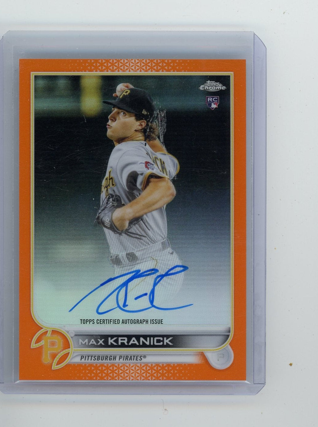 Max Kranick 2022 Topps Chrome orange ref. autograph rc #'d 19/25