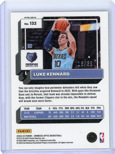 Luke Kennard 2022-23 Panini Donruss Optic black velocity prizm #'d 18/39