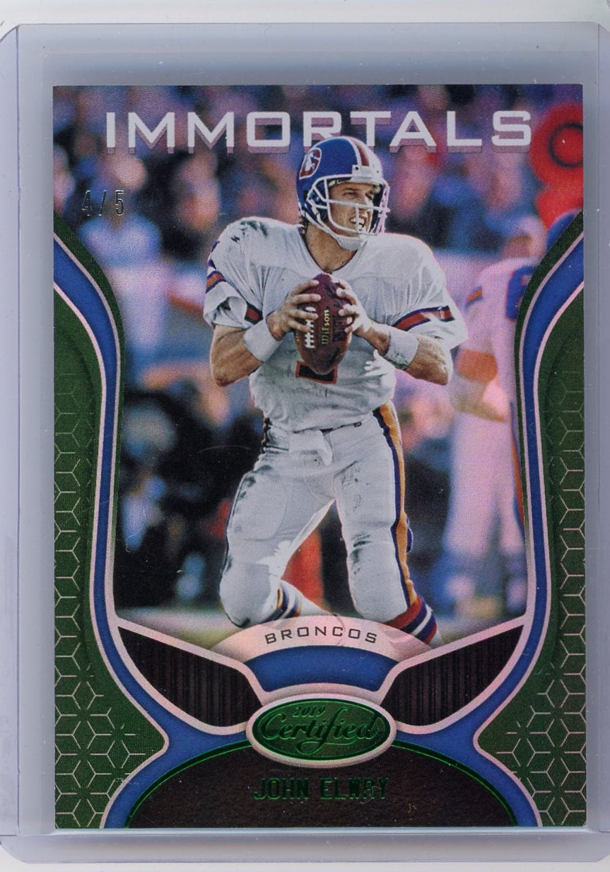 John Elway 2019 Panini Certified Immortals green mirror #'d 4/5